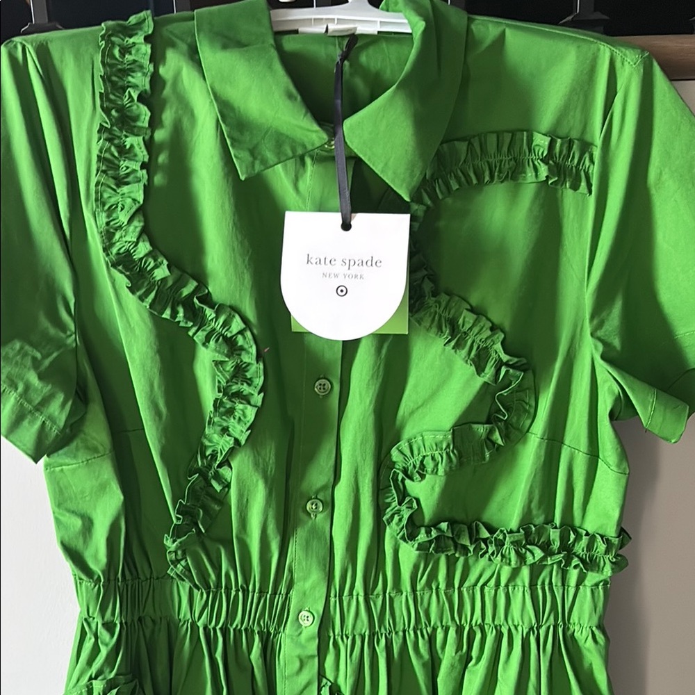Kate Spade Green Ruffle Dress